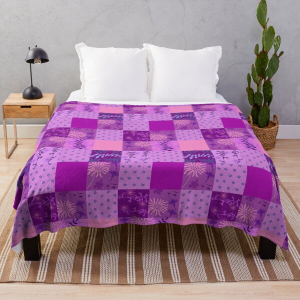 Item preview, Pink patchwork quilt style designed and sold by RachelHayesArt.