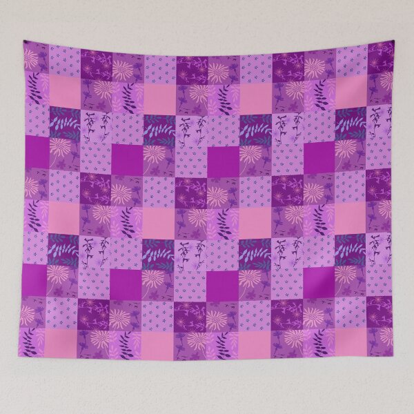 Item preview, Pink patchwork quilt style designed and sold by RachelHayesArt.