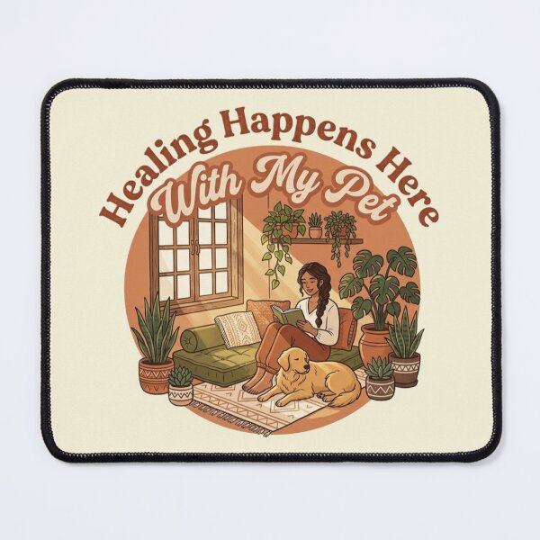 Item preview, Healing Happens Here With My Pet Cozy Home Dog Lover Aesthetic Shirt designed and sold by Safe Haven Pets.