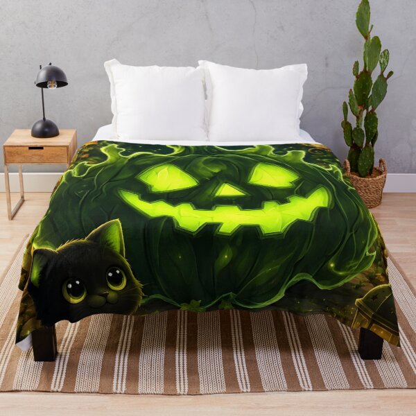 Item preview, Halloween 10 - Glowing Green Neon Jack-O-Lantern Art designed and sold by NikaNavi.