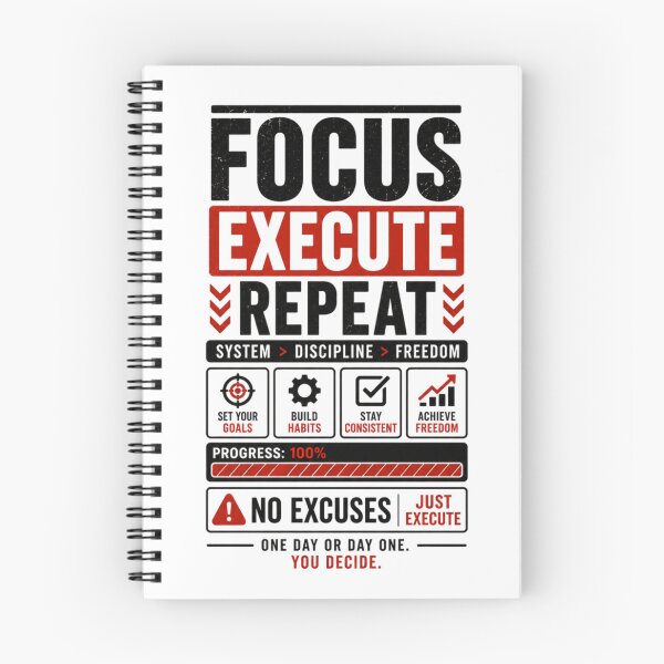 Item preview, Focuse Execute Repeat - No Excuses Productivity Mindset Design designed and sold by DomKo10.