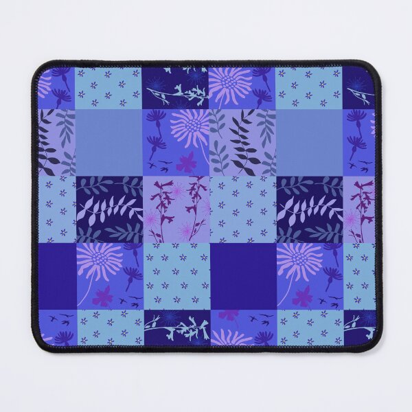 Item preview, Blue patchwork quilt style designed and sold by RachelHayesArt.