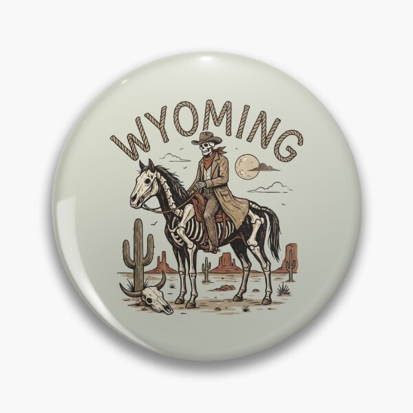 Item preview, Rope Lettering Wyoming Spooky Skeleton Cowboy Western designed and sold by Milasneeze.