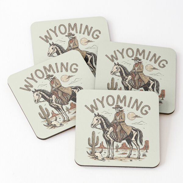 Item preview, Rope Lettering Wyoming Spooky Skeleton Cowboy Western designed and sold by Milasneeze.