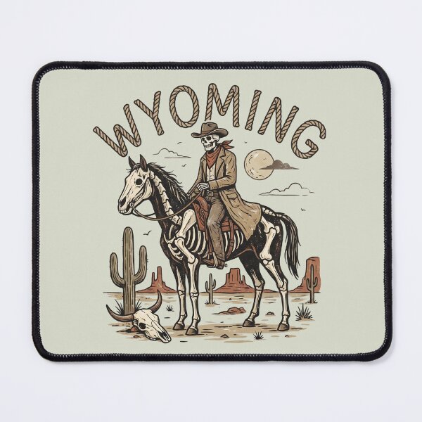 Item preview, Rope Lettering Wyoming Spooky Skeleton Cowboy Western designed and sold by Milasneeze.