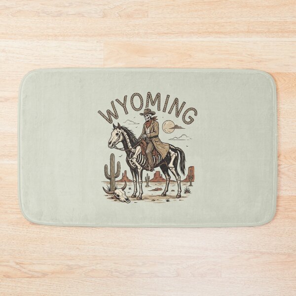 Item preview, Rope Lettering Wyoming Spooky Skeleton Cowboy Western designed and sold by Milasneeze.