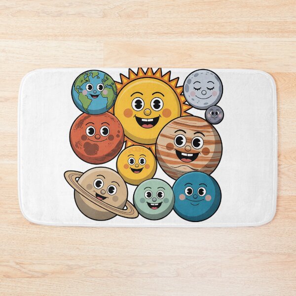 Item preview, Solar System with Smiley Faces designed and sold by NiftyWrx.