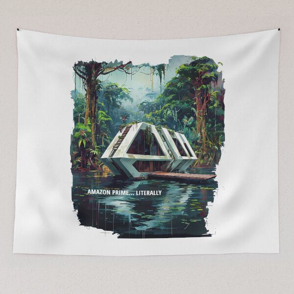 Item preview, AMAZON PRIME LITERALLY - Futuristic Jungle Villa Sketch designed and sold by Modern Nest Art.