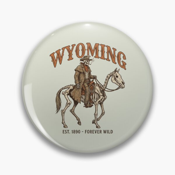 Item preview, Wyoming Spooky Skeleton Cowboy Smoking Western Forever Wild  designed and sold by Milasneeze.