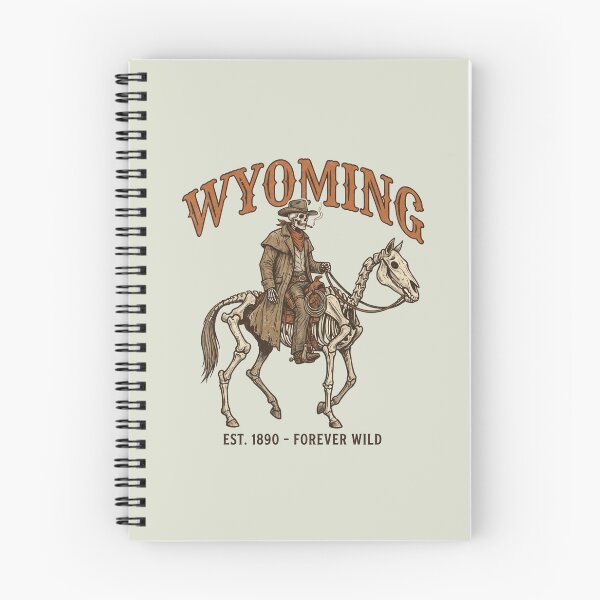 Item preview, Wyoming Spooky Skeleton Cowboy Smoking Western Forever Wild  designed and sold by Milasneeze.