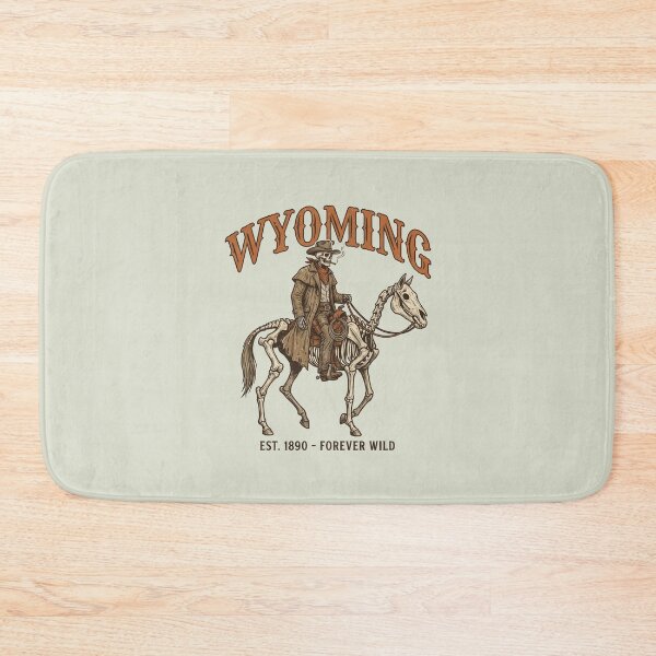 Item preview, Wyoming Spooky Skeleton Cowboy Smoking Western Forever Wild  designed and sold by Milasneeze.