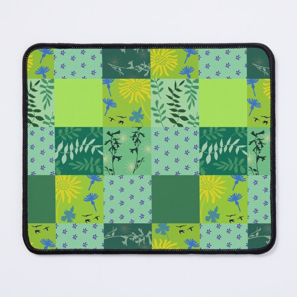 Item preview, Green patchwork quilt style designed and sold by RachelHayesArt.