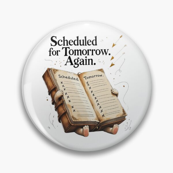 Item preview, Scheduled For Tomorrow Again ADHD Procrastination Humor designed and sold by AQUILAKREO.