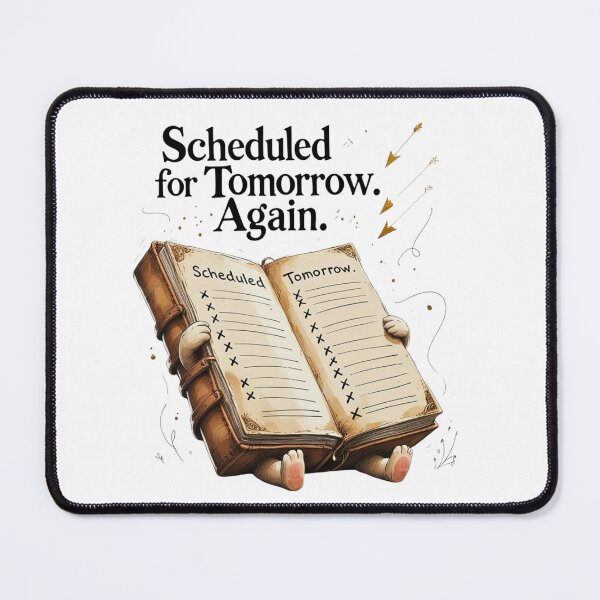 Item preview, Scheduled For Tomorrow Again ADHD Procrastination Humor designed and sold by AQUILAKREO.