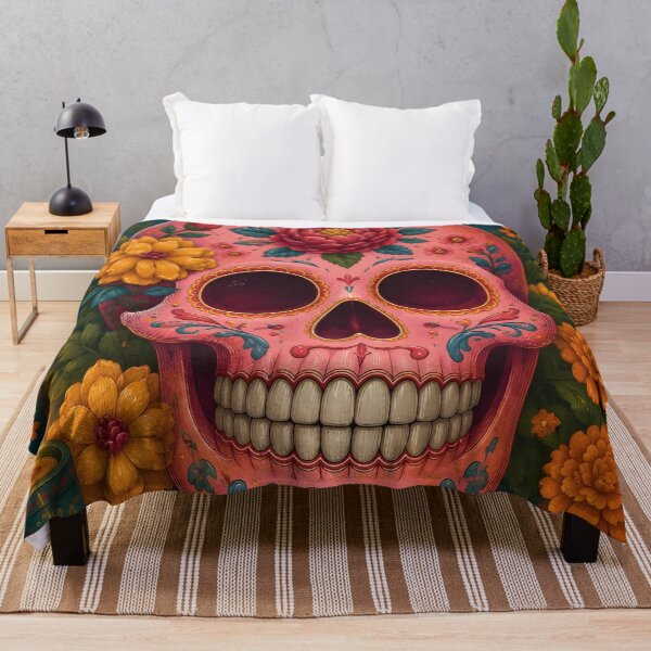Item preview, Halloween 16 - Pink Floral Skull Art Illustration designed and sold by NikaNavi.