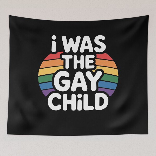 Item preview, I Was The Gay Child Funny Retro Gay Pride Quote designed and sold by Say It With Ink.