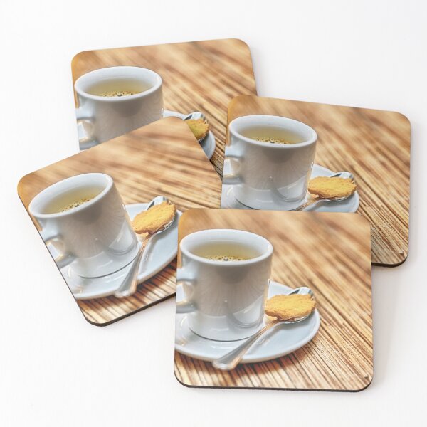 Item preview, Cup of coffee on rustic table designed and sold by AsahiNoAme.
