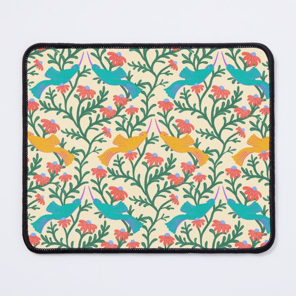 Item preview, Freehand Bird on a Bush with Red Flowers - Cream Background designed and sold by NaliniLe.