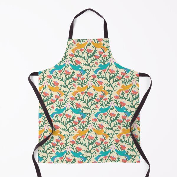 Item preview, Freehand Bird on a Bush with Red Flowers - Cream Background designed and sold by NaliniLe.
