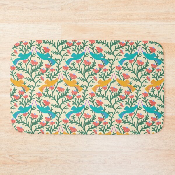 Item preview, Freehand Bird on a Bush with Red Flowers - Cream Background designed and sold by NaliniLe.