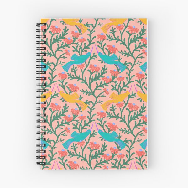 Item preview, Freehand Bird on a Bush with Red Flowers - Peach Background designed and sold by NaliniLe.