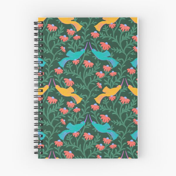 Item preview, Freehand Bird on a Bush with Red Flowers - Green Background designed and sold by NaliniLe.