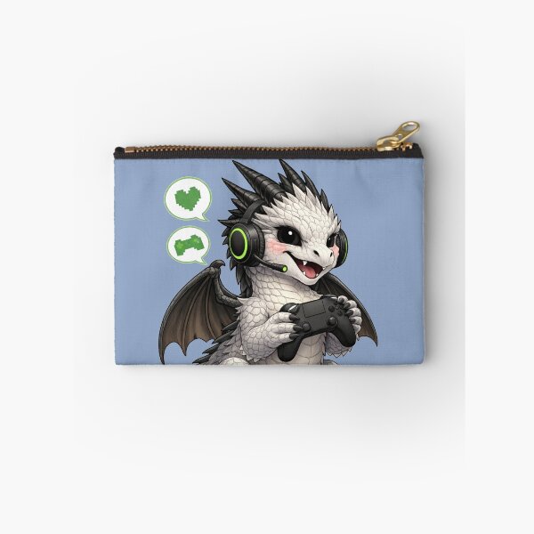 Item preview, Kawaii Gaming Dragon with Headset Fantasy Art designed and sold by Hatchling Hollow.