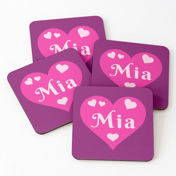 Item preview, Mia Name Pink Heart  designed and sold by Jeallan Designs.