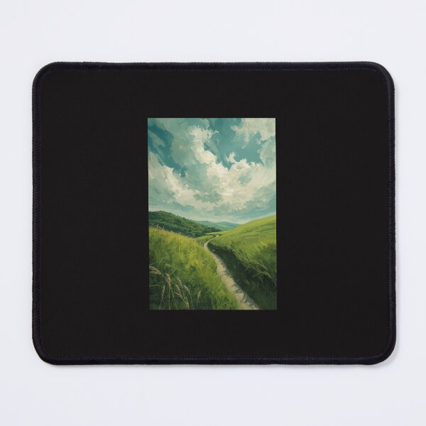Item preview, Dreamy Countryside Path Landscape Painting | Green Hills Nature Wall Art | Textured Scenic Meadow Artwork designed and sold by Ceylon380.