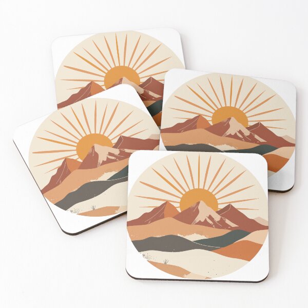 Item preview, Minimalist Desert Mountain Wall Art - Mid Century Modern Sunset designed and sold by BestChoiceService.