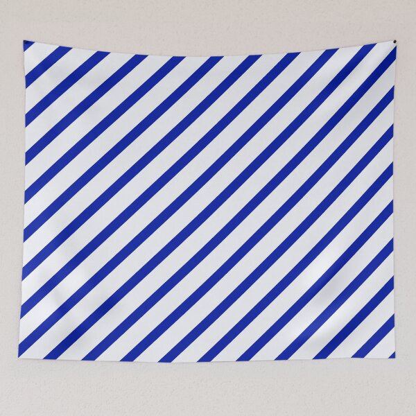 Item preview, Blue & ghost white diagonal lines designed and sold by Mint + Midnight.