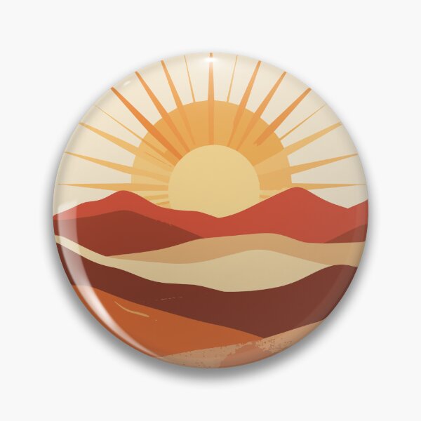 Item preview, Minimalist Mountain Sunset Wall Art - Mid Century Modern Circle Print designed and sold by BestChoiceService.