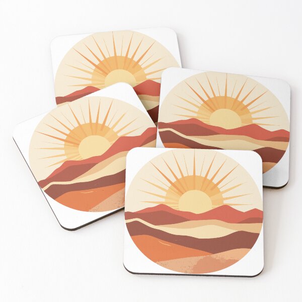 Item preview, Minimalist Mountain Sunset Wall Art - Mid Century Modern Circle Print designed and sold by BestChoiceService.