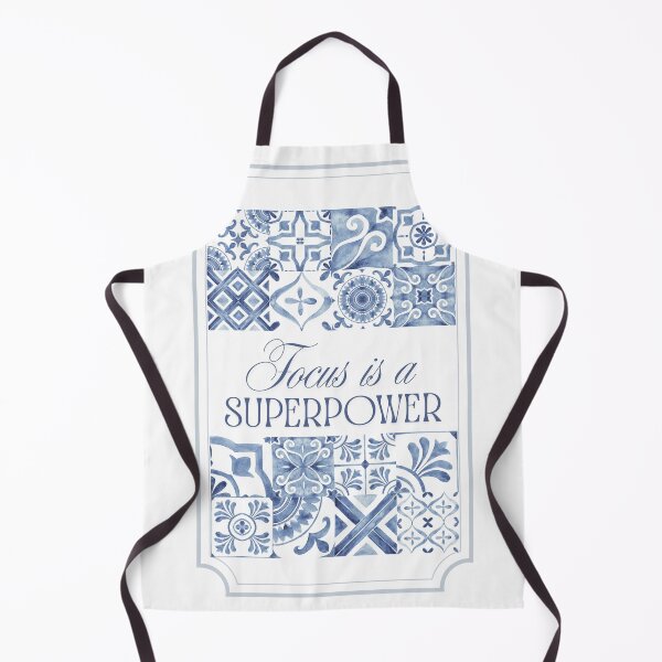 Item preview, Focus Is a Superpower Blue Tile Quote Print designed and sold by BENAsava.