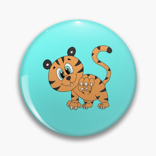 Item preview, Orange Kawaii Tiger Cub Showing Sharp Claws designed and sold by CozyCritters8.