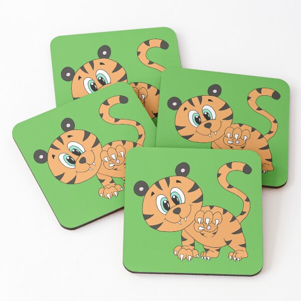 Item preview, Orange Kawaii Tiger Cub Showing Sharp Claws designed and sold by CozyCritters8.