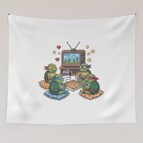 Item preview, Retro Gamer Turtles - 8-Bit Pizza Night & Vintage Gaming designed and sold by Krasnovaovaova.