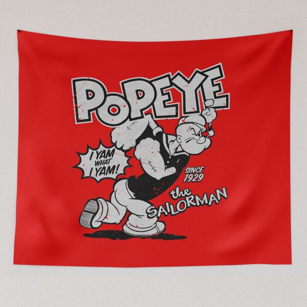 Item preview, Popeye the Sailorman - I Yam what I Yam - Since 1929 Vintage (gray scale) designed and sold by ZERO-MIND.
