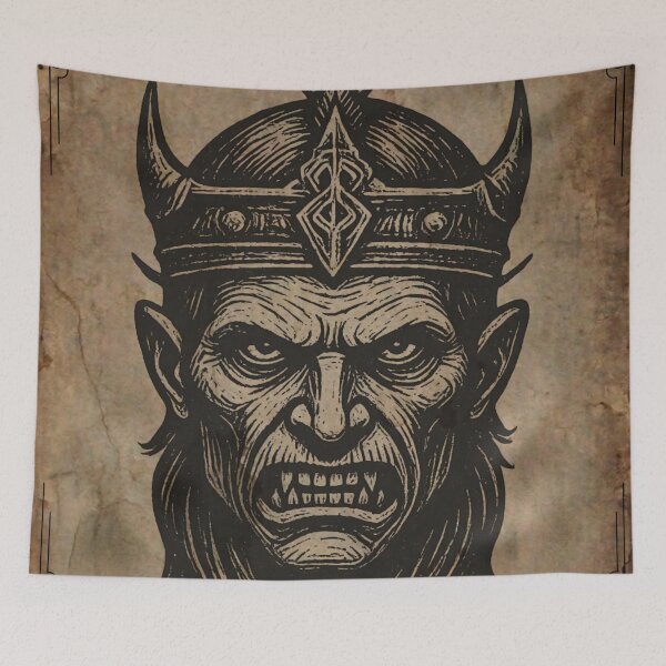Item preview, Undead Warlord Vampire King Medieval Parchment Tapestry designed and sold by DarkOriginArts.