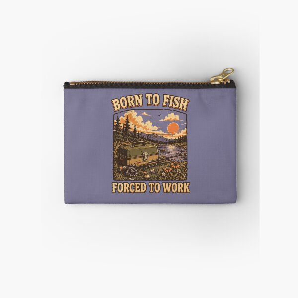 Item preview, Born to Fish Forced to Work Vintage Fishing Tackle Box Retro designed and sold by American Spirit.