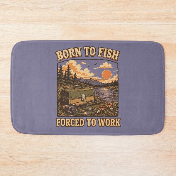Item preview, Born to Fish Forced to Work Vintage Fishing Tackle Box Retro designed and sold by American Spirit.