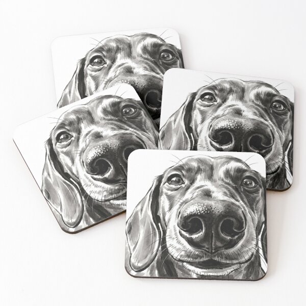 Item preview, Sausage Dog Sniff - Japanese Aesthetic Dachshund Art designed and sold by Maangata Art.