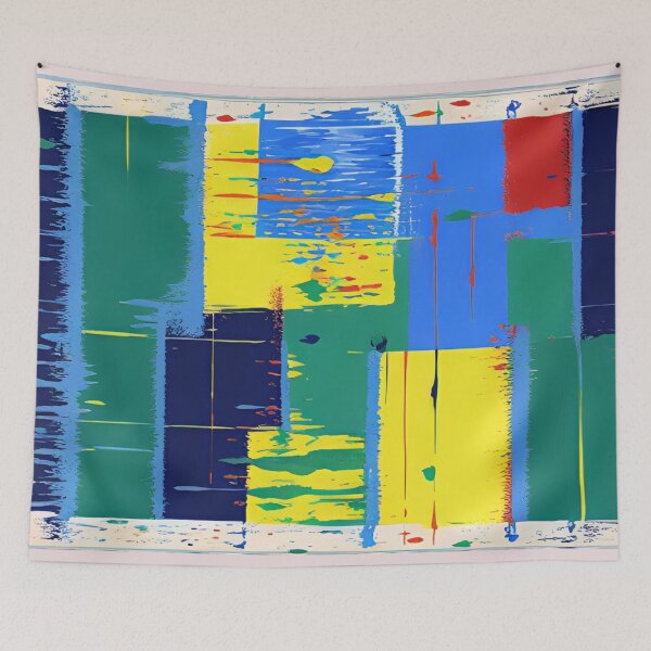 Item preview, Abstract Vibrant Geometric Brushstrokes Art designed and sold by AlxVel.
