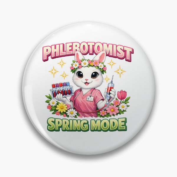 Item preview, Cute White Bunny Phlebotomist Spring Mode Clock Design – Kawaii Rabbit Medical Phlebotomy Nurse Easter Spring Season Gift designed and sold by ClinicalHubs.