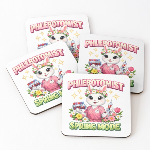 Item preview, Cute White Bunny Phlebotomist Spring Mode Clock Design – Kawaii Rabbit Medical Phlebotomy Nurse Easter Spring Season Gift designed and sold by ClinicalHubs.