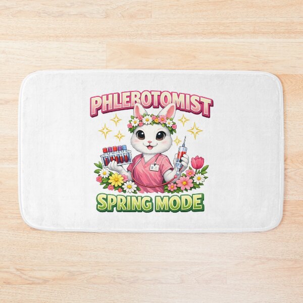 Item preview, Cute White Bunny Phlebotomist Spring Mode Clock Design – Kawaii Rabbit Medical Phlebotomy Nurse Easter Spring Season Gift designed and sold by ClinicalHubs.
