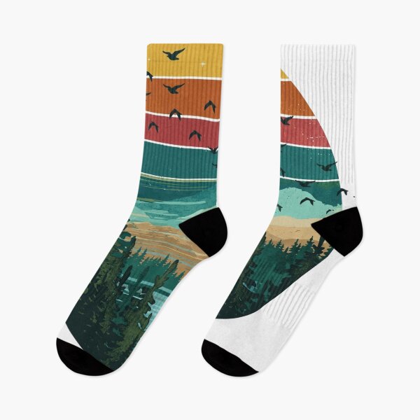 Item preview, Vintage Nature Landscape - Retro Sunset Mountains and Forest designed and sold by Shopeon Designs.