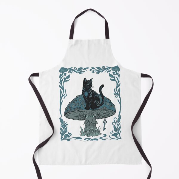Item preview, Black Cat on Magic Mushroom Whimsigoth Folk Art designed and sold by LeshanArt.