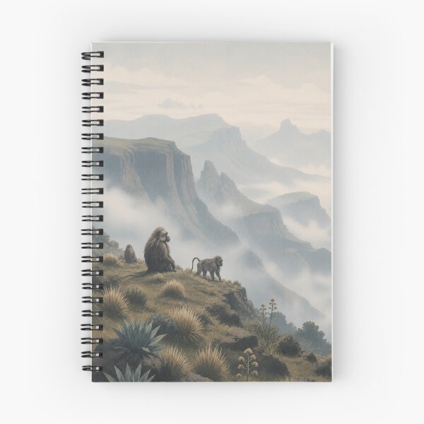 Item preview, Misty Mountain Baboon Wilderness Landscape Art designed and sold by Creative_Canvas.