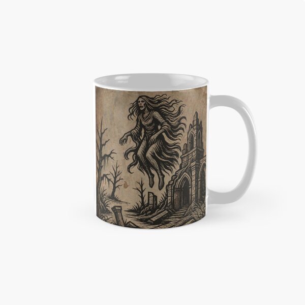 Item preview, Banshee Ghost Haunting Gothic Ruins Medieval Tapestry designed and sold by DarkOriginArts.
